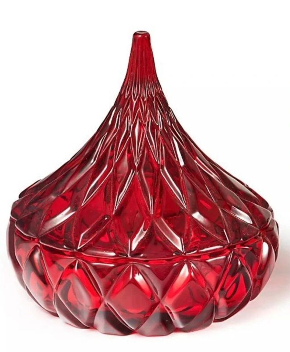 Hershey's Kiss Crystal Red Candy Dish NEW